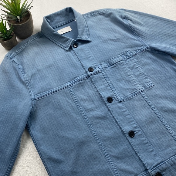 BLDWN Druid Woven Striped Collared Long Sleeve Button Up Jacket (Vintage Indigo) - Picture 4 of 16